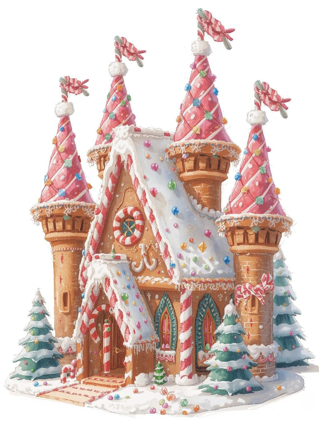 Paint by Number Icicle Gingerbread House