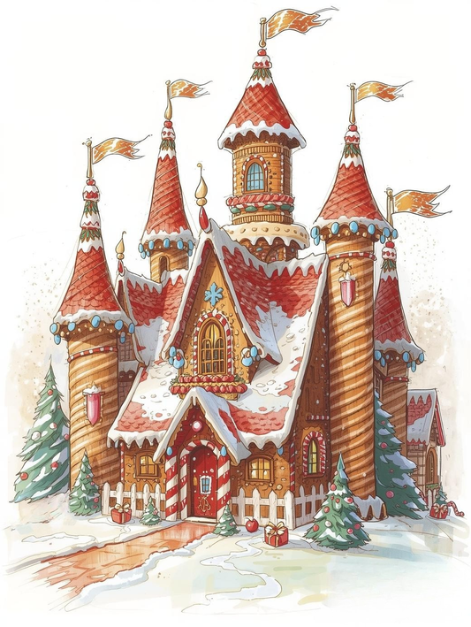 Paint by Number Jolly Gingerbread House