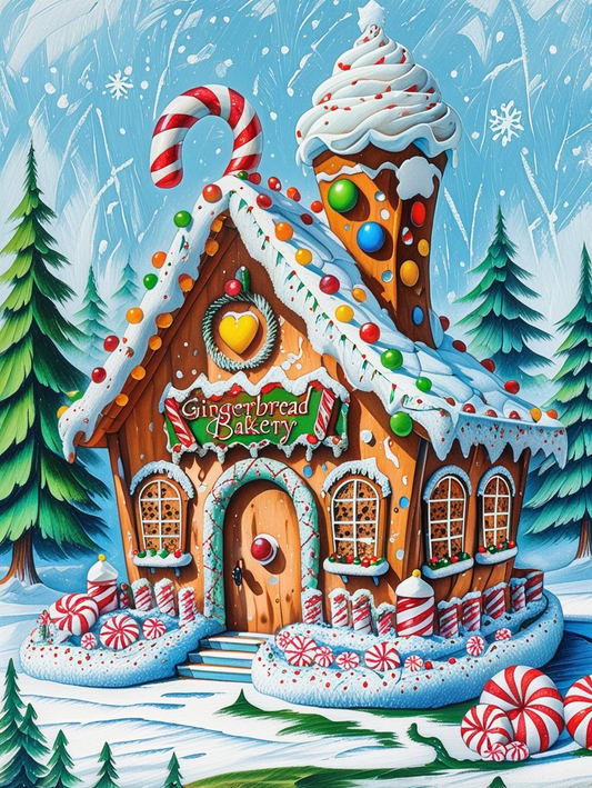 Paint by Number North Pole Gingerbread House