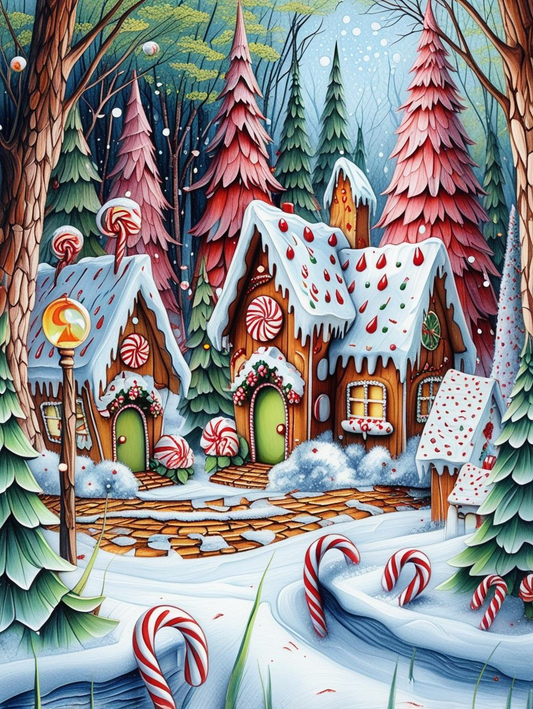 Paint by Number Twinkle Gingerbread House