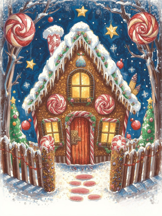Paint by Number Sugarplum Gingerbread House