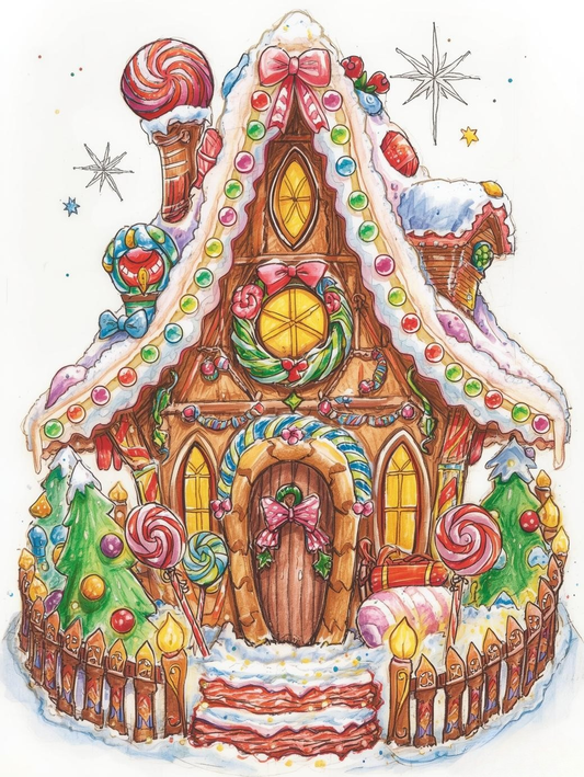 Paint by Number Tinsel Trail Gingerbread House