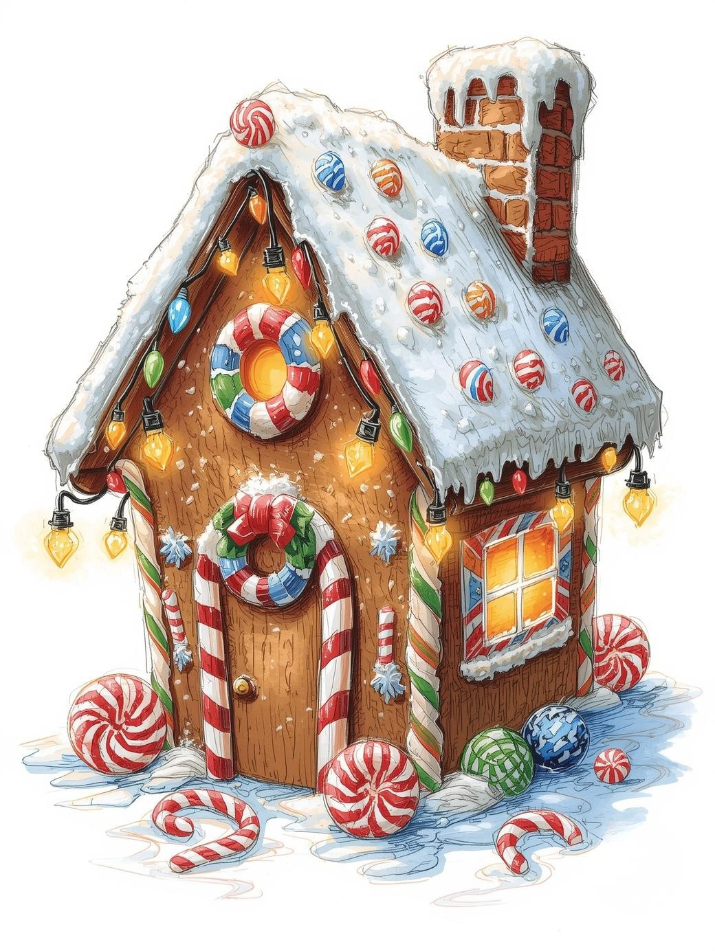 Paint by Number Xmas Eve Gingerbread House