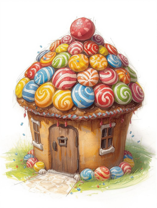 Paint by Number Candy Cottage Gingerbread House