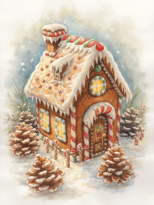 Paint by Number Snowkiss Gingerbread House
