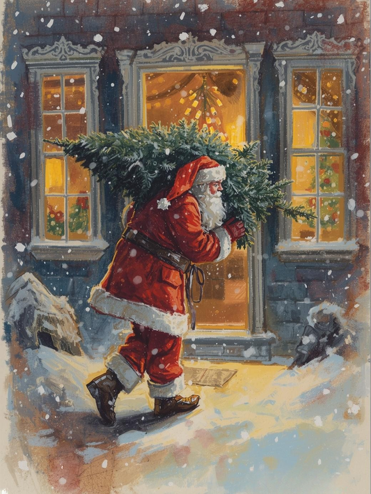 Paint by Number Glowing Christmas with Santa Claus