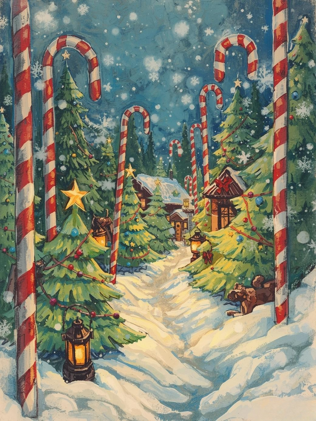 Paint by Number Twinkling Lights Winter Village