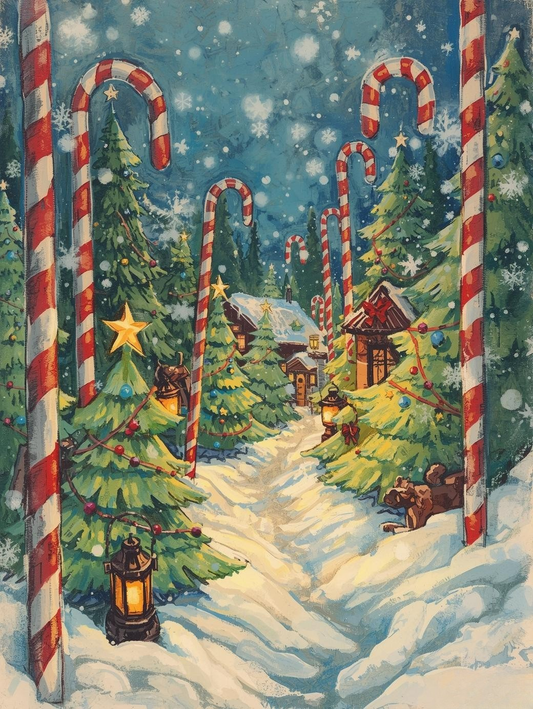 Paint by Number Twinkling Lights Winter Village