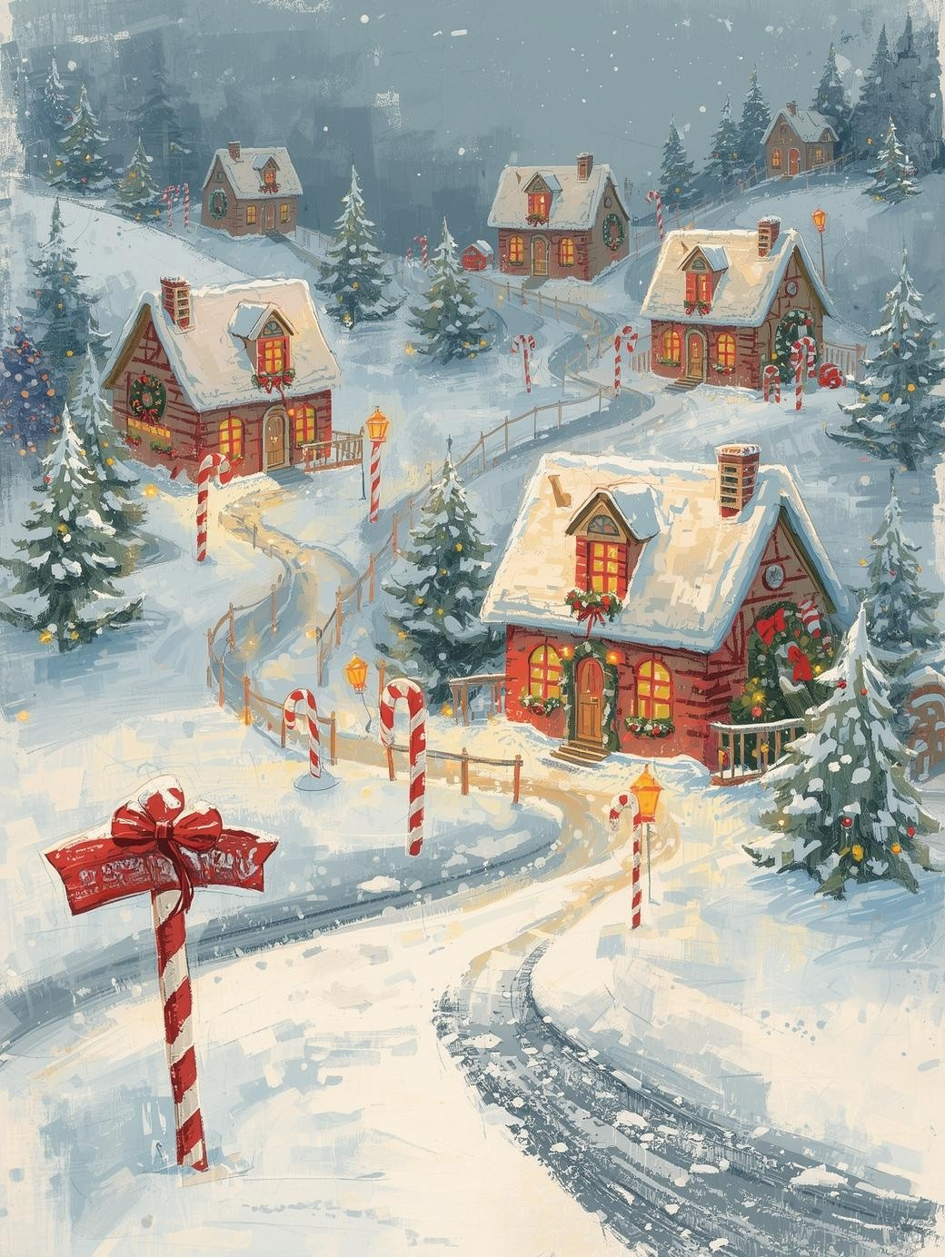 Paint by Number North Pole Village Charm