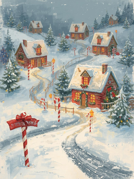 Paint by Number North Pole Village Charm