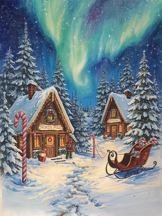 Paint by Number Frosted Holiday Village Glow