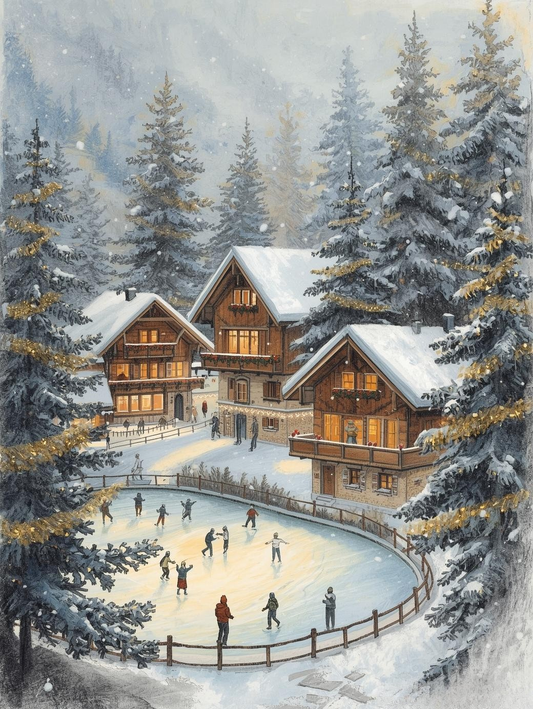 Paint by Number Christmas Skating in the Square