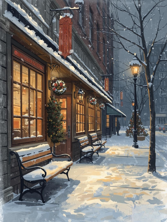 Paint by Number Christmas Eve on Main Street