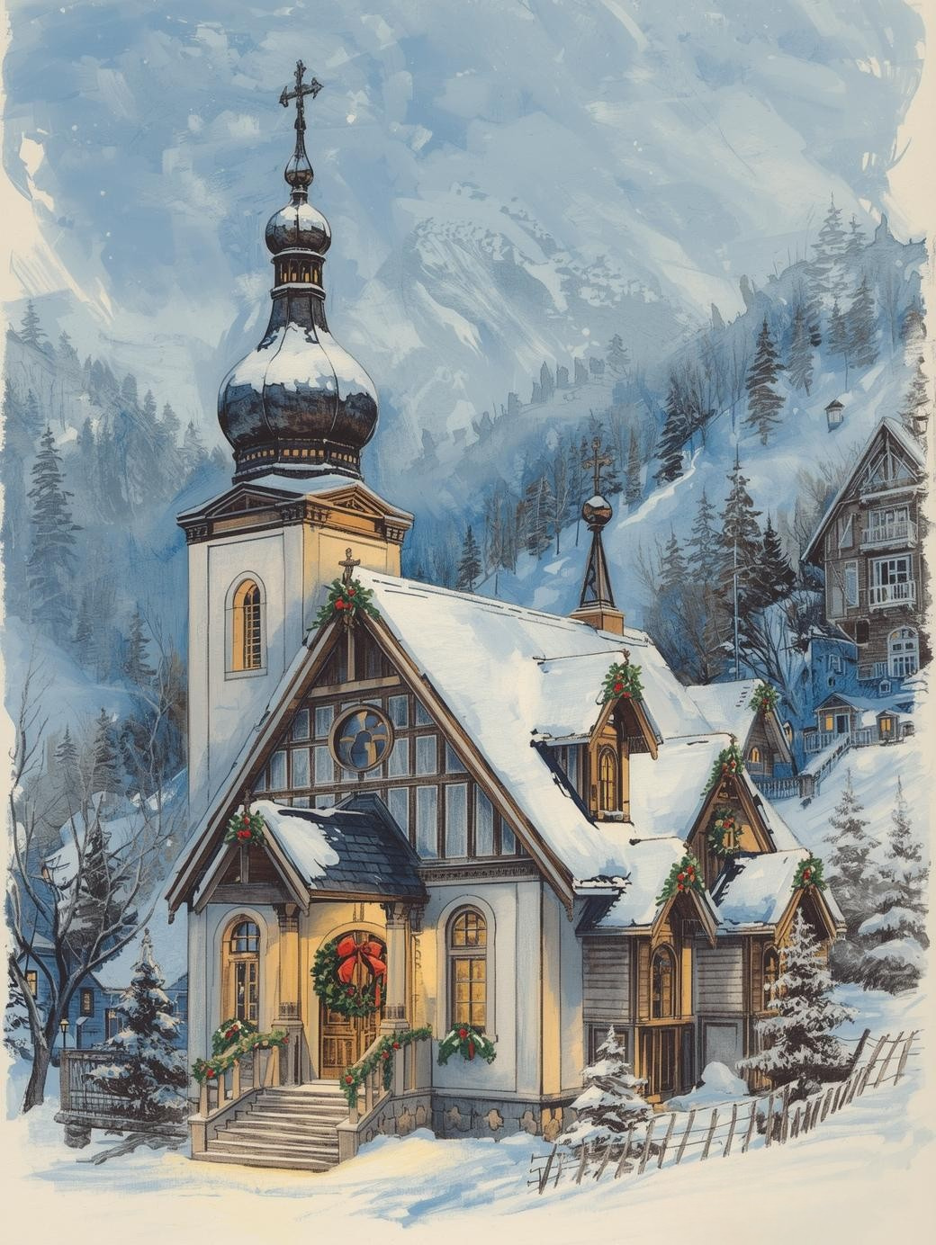 Paint by Number Winter’s Glow Holiday Church