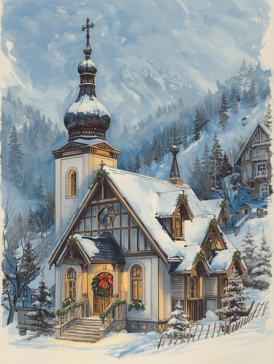 Paint by Number Winter’s Glow Holiday Church