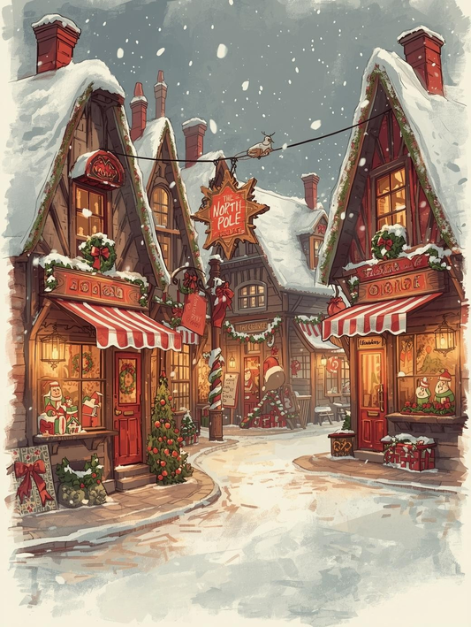 Paint by Number Christmas Village Under the Stars