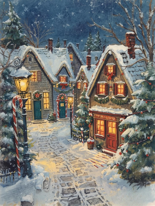 Paint by Number Evergreen Christmas Village