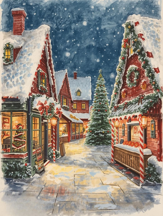 Paint by Number Frosty Hollow Christmas Village