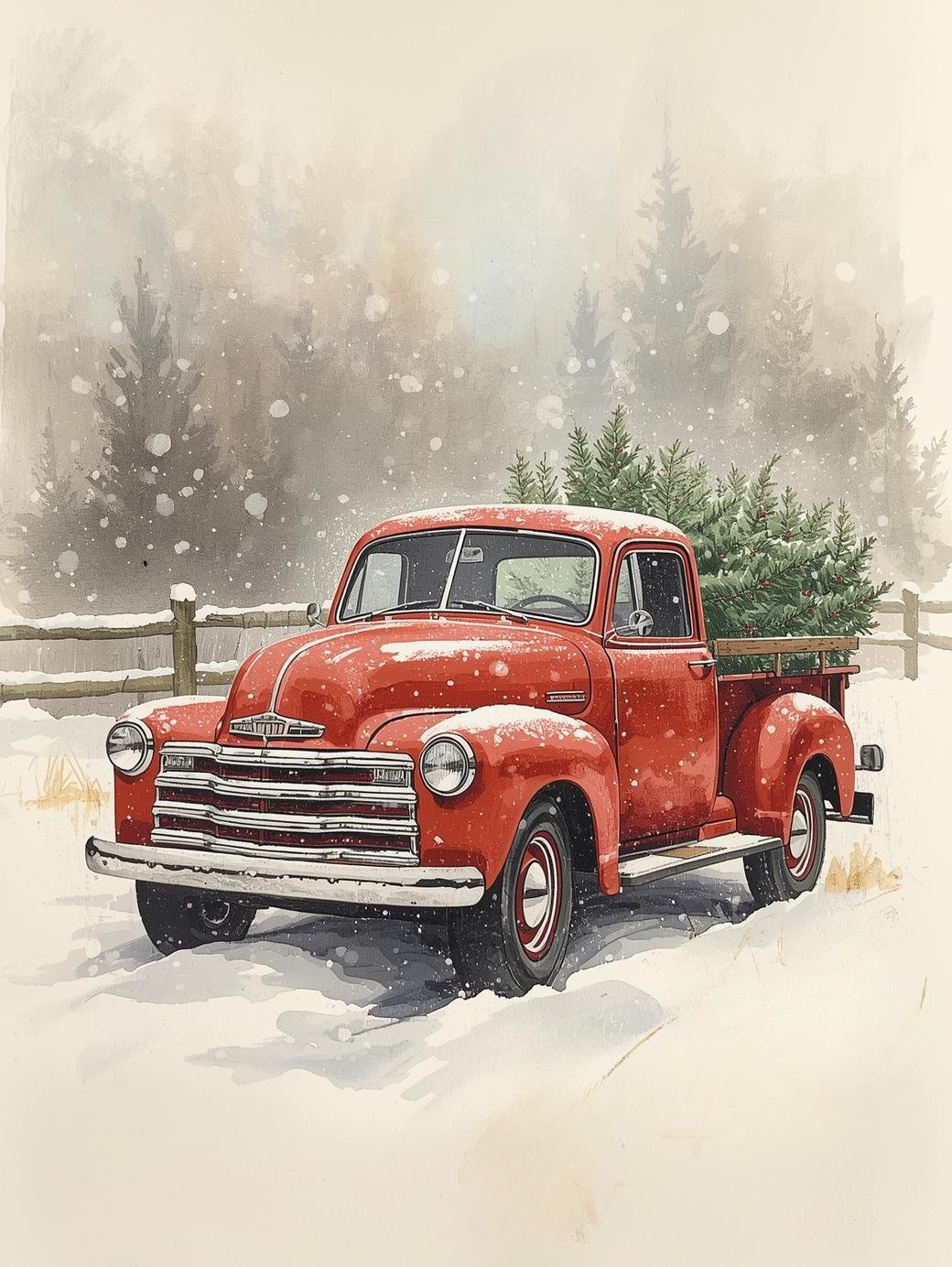 Paint by Number Christmas Vintage Truck