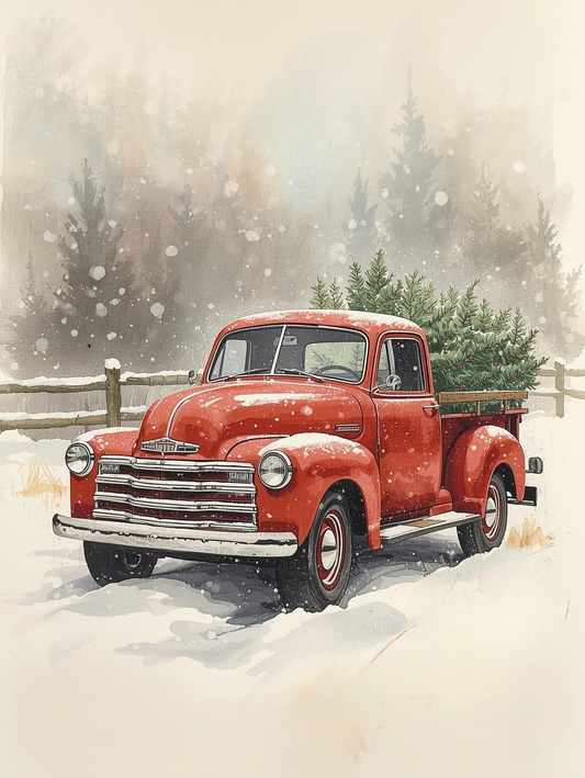Paint by Number Christmas Vintage Truck