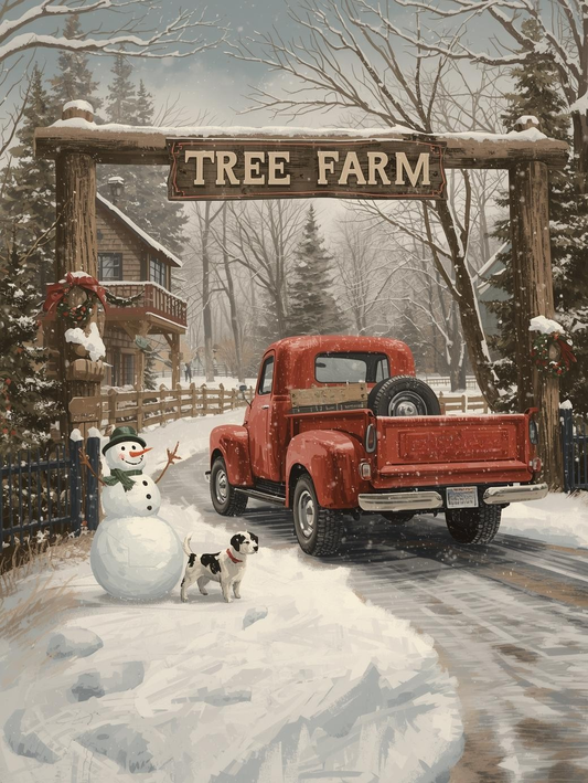 Paint by Number Rustic Charm at the Christmas Tree Farm