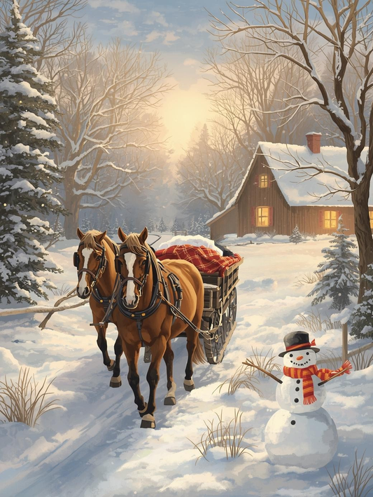 Paint by Number Christmas Tree Farm Classic Country Scene