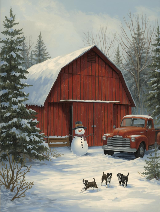 Paint by Number Christmas Tree Farm Winter Sunrise