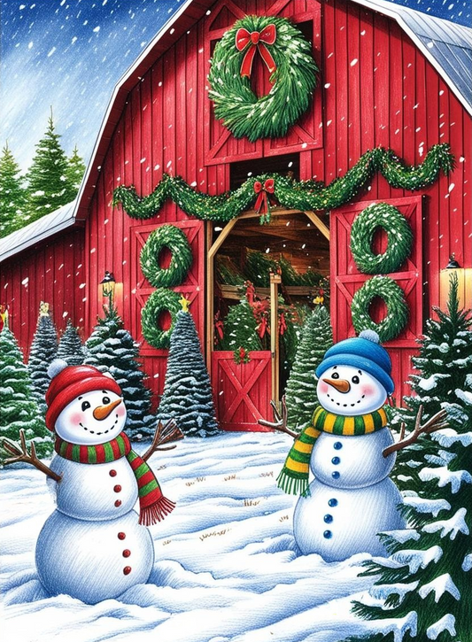 Paint by Number Tree Farm Christmas Eve Charm