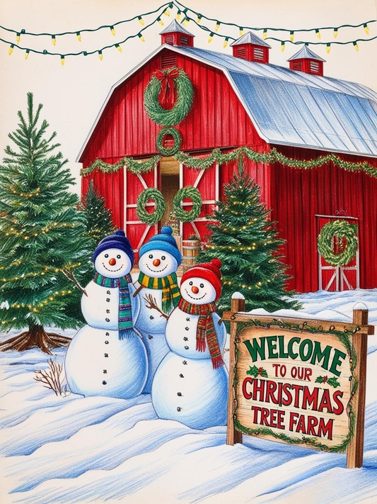 Paint by Number Tree Farm Winter Pines Adventure