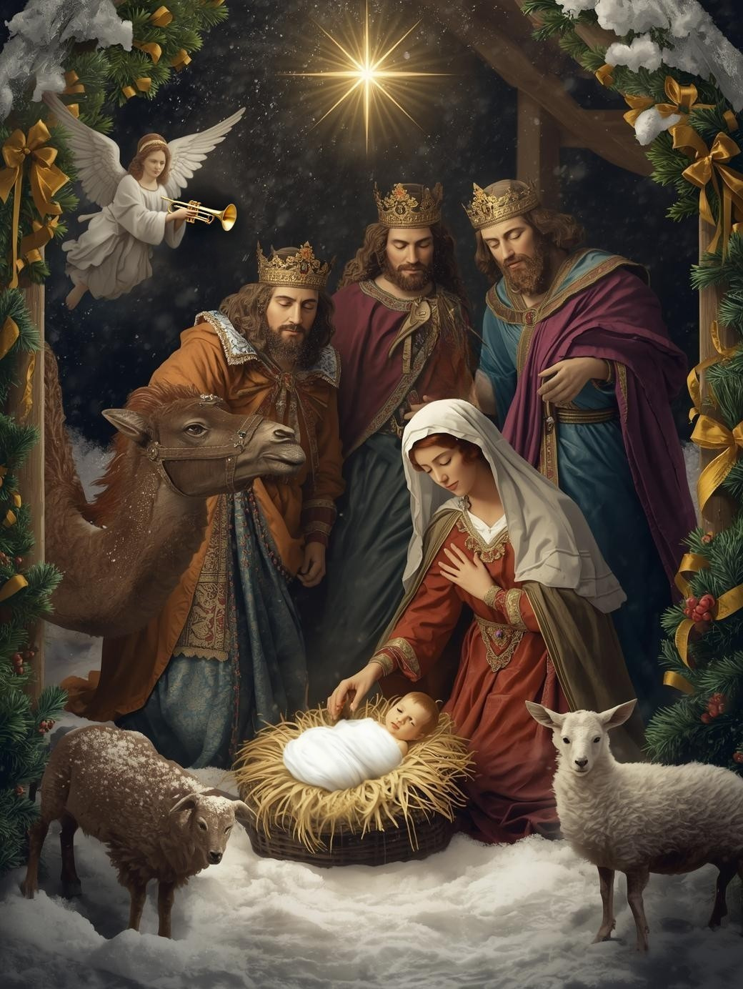 Winter Nativity Paint by Number Kit