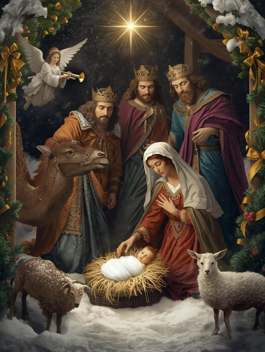Winter Nativity Paint by Number Kit