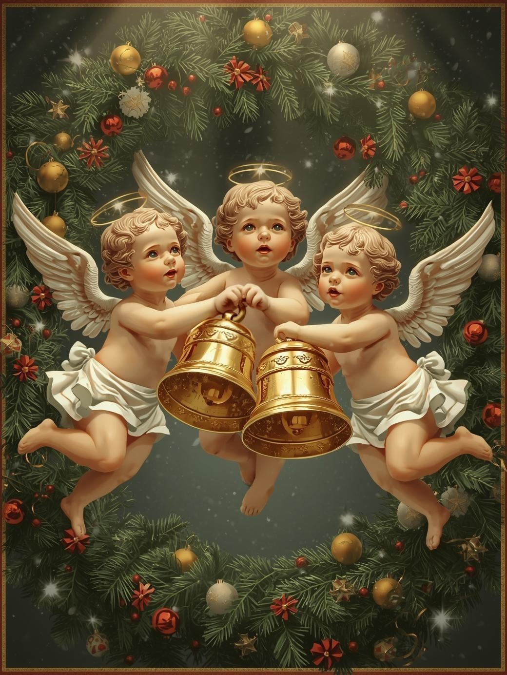 Christmas Cherub Angels Paint by Number