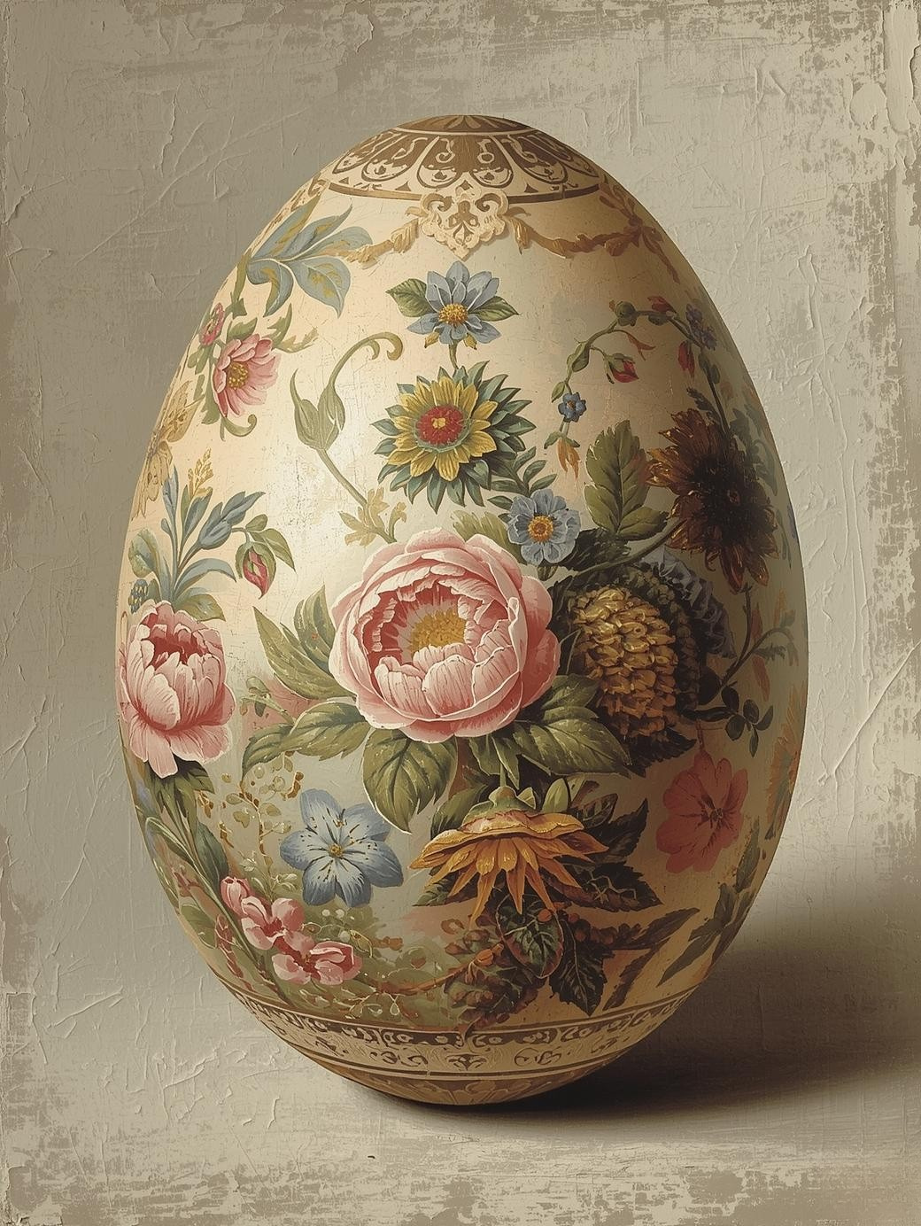 Heirloom Easter Egg with Flowers – Spring Paint by Number Art