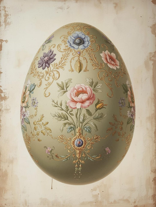 Soft Spring Florals – Decorated Easter Egg Paint by Number