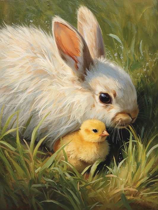 Sweet Easter Moments: Bunny with Chick – Paint by Number