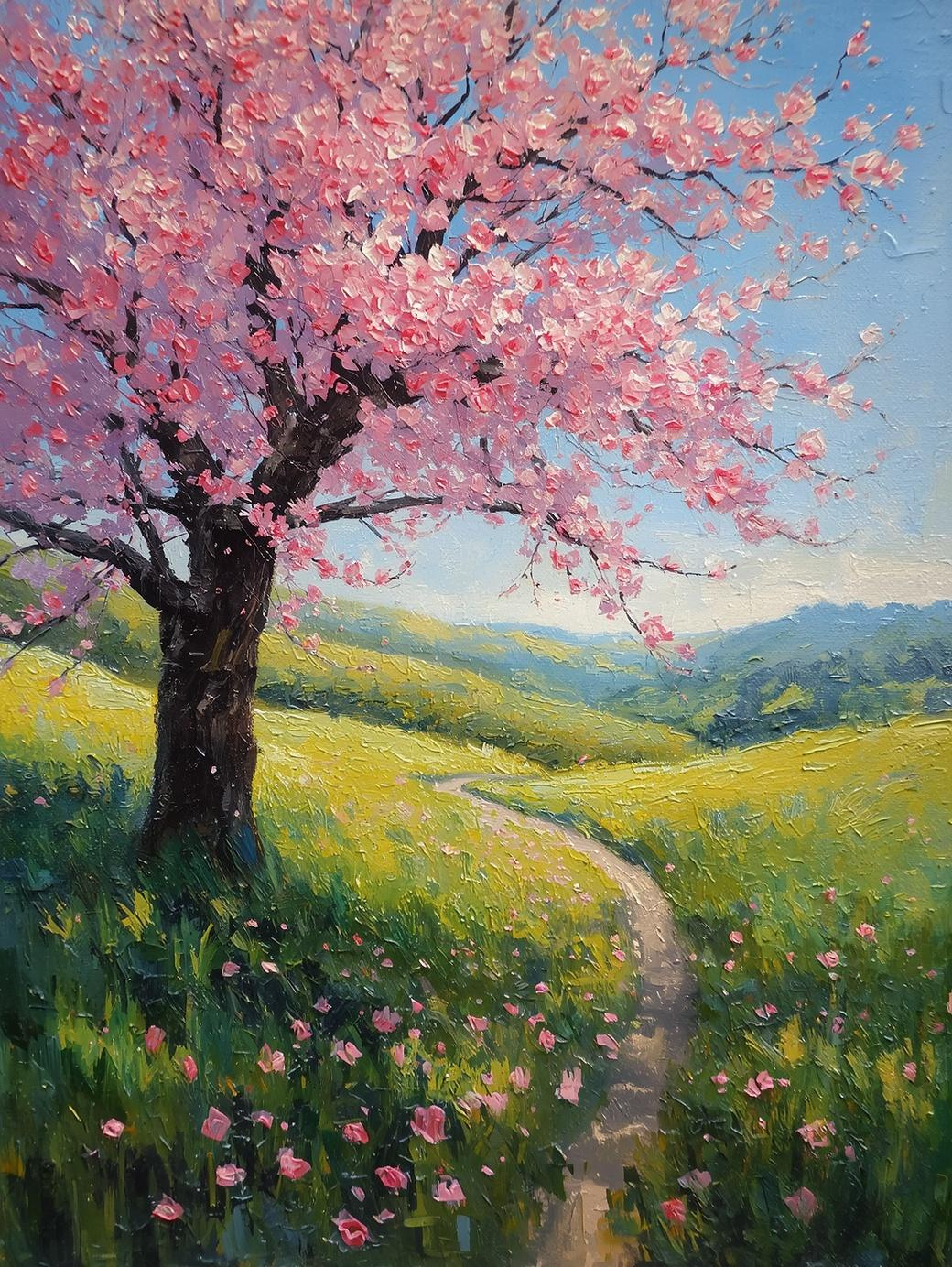 Paint by Number Cherry Blossom Tree