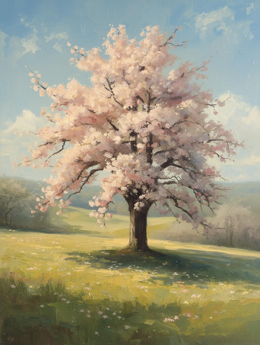 Paint by Number Cherry Blossom Tree Meadow