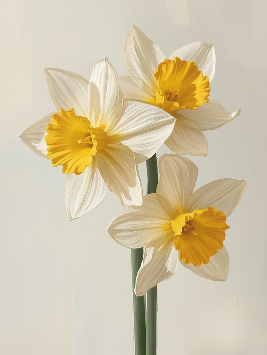 Paint By Number Bunch of Daffodils – Bright Adult Canvas DIY Kit, Colorful Spring Flowers & Garden-Inspired Painting