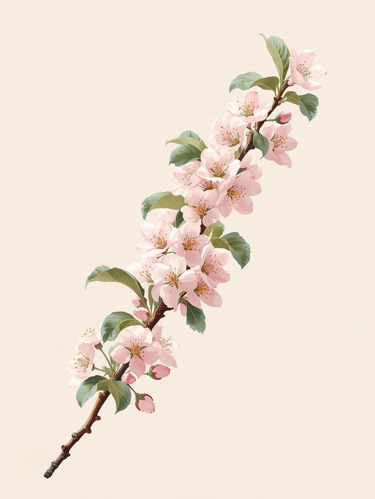 Paint By Number Pink Cherry Blossom Branch – Vibrant Spring Canvas DIY Kit for Adults, Blooming Flower & Nature Painting