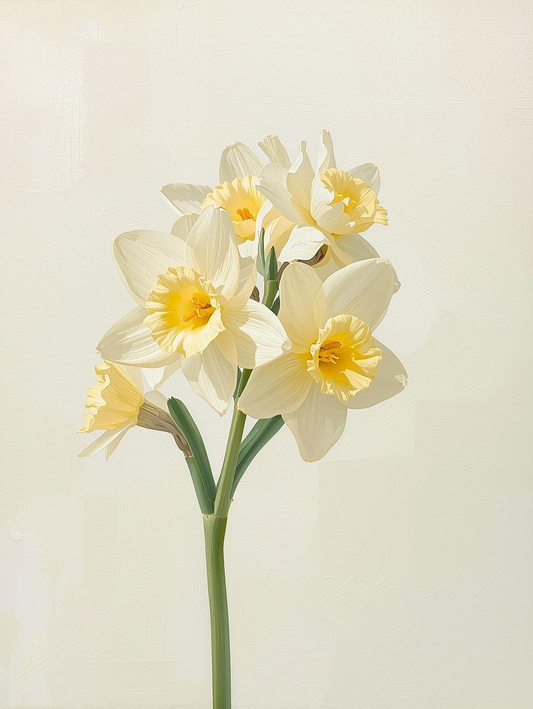 Paint By Number Bright Yellow Daffodil Bunch – Adult Canvas DIY Kit, Vibrant Spring Flowers & Cheerful Nature Painting