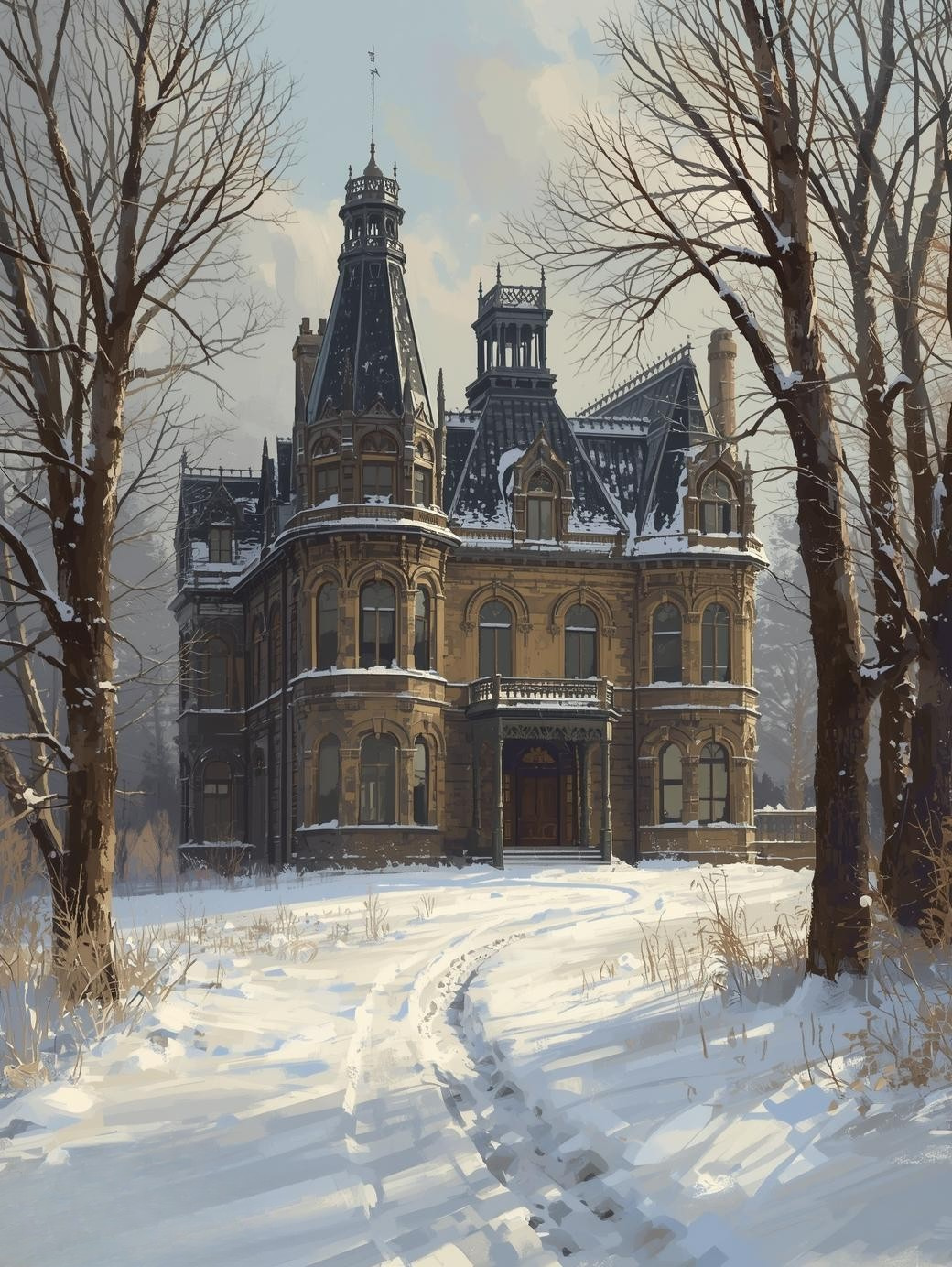 Paint by Number Elegant Victorian House