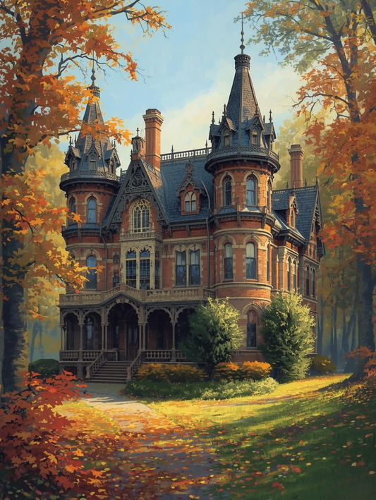 Paint by Number Vintage Victorian Mansion