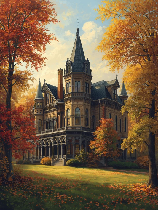 Paint by Number Victorian Cottage in the Countryside