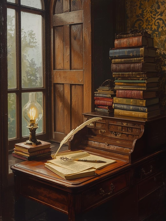 Paint by Number Vintage Study with Books