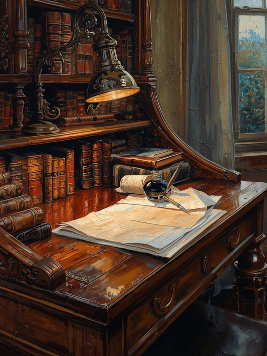 Paint by Number Vintage Library with Reading Nook