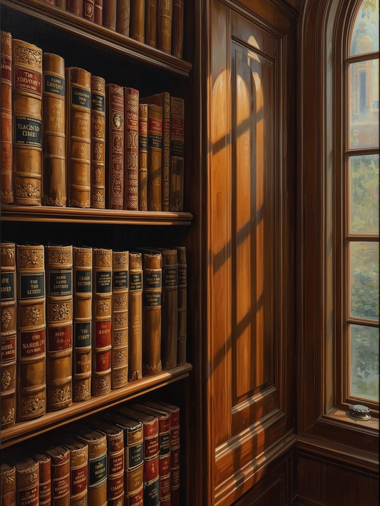 Paint by Number Library with Tall Bookshelves