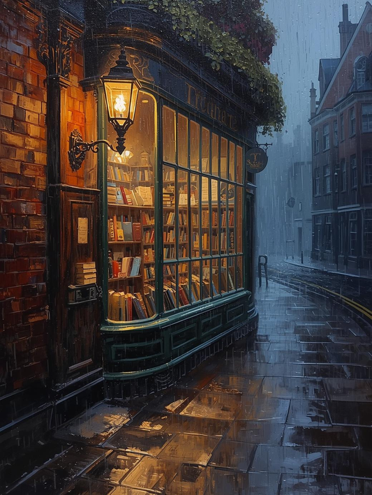 Paint by Number Antique Library on a Quiet Street