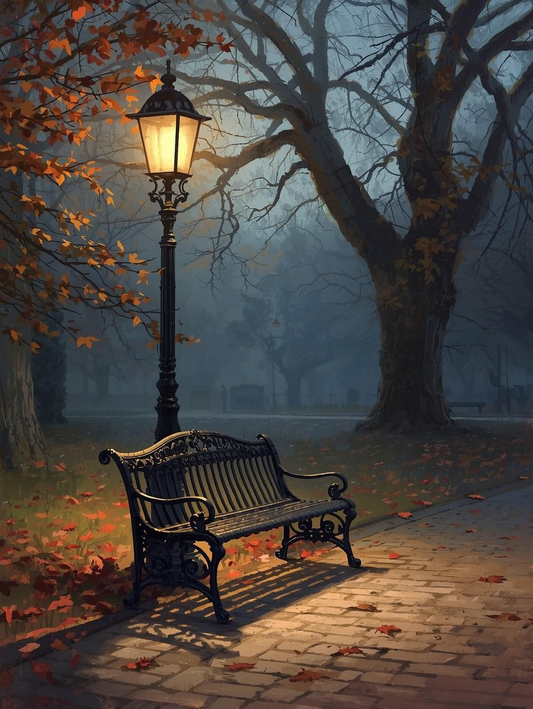 Paint by Number Quiet Autumn Evening in Park