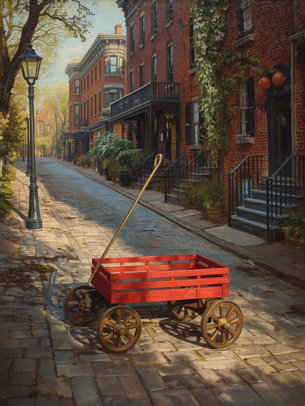 Paint by Number Rustic Wagon in Historic Town