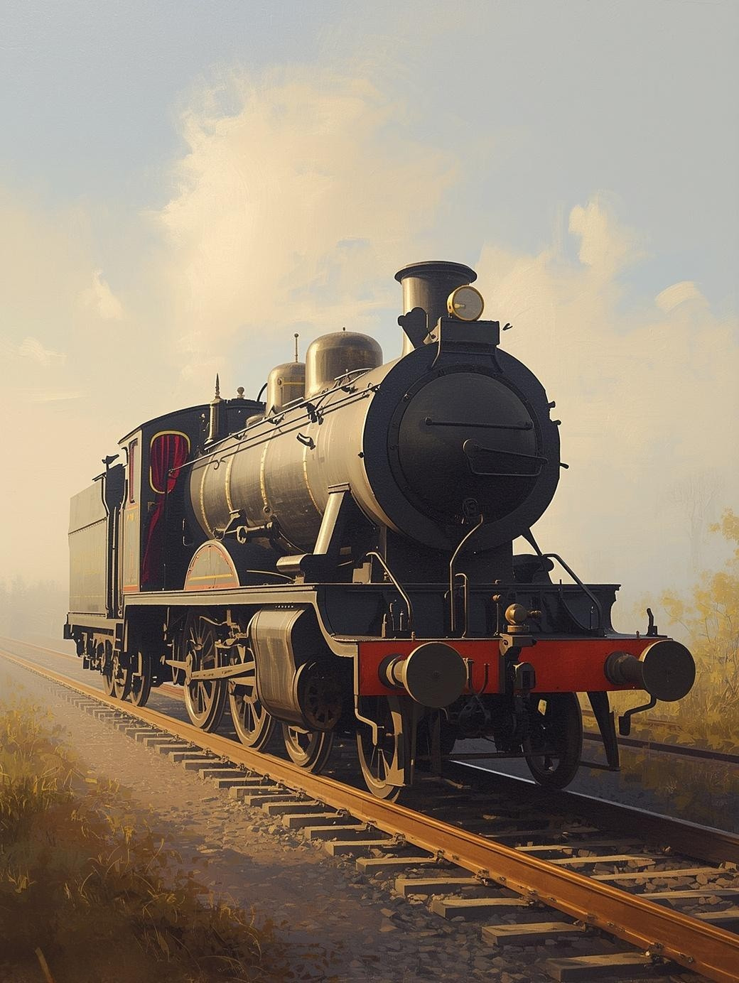 Paint by Number Steam Train Through Country Fields – Scenic Rural Paint by Number Canvas Kit